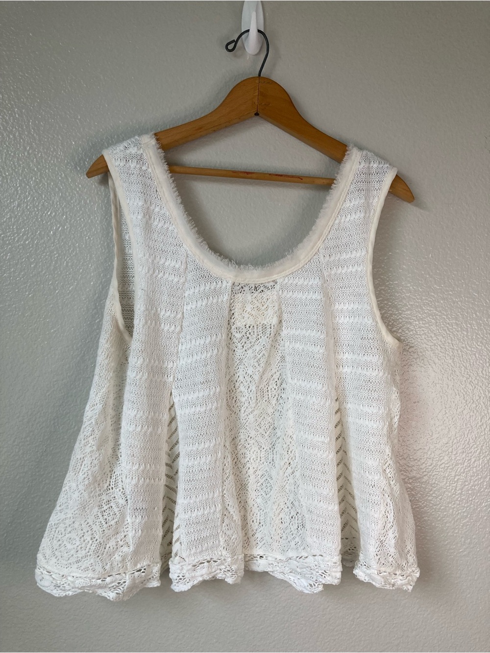 Anthropologie Meadow Rue Carrigan Lace Swing Tank Crochet Cottagecore Boho sz XL - Picture 2 of 10